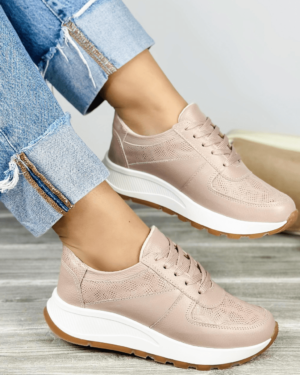 Tenis Aurora Taupe Diamante