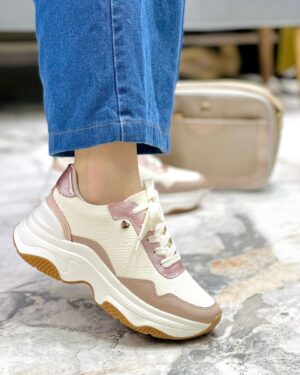 Tenis Vibra Talco Oro Rosa Taupe