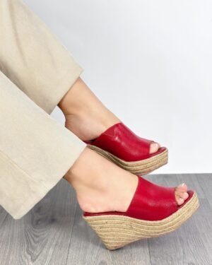 Plataforma Clogs Rojo