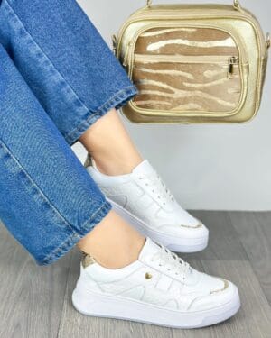 Tenis Azura Blanco x Dorado