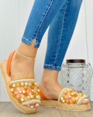 Alpargata Color Piedras Naranjas