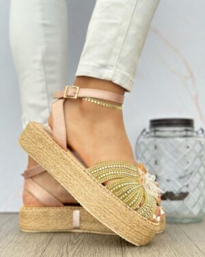 Alpargata Piedras Flor Rosada