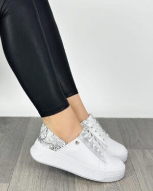 Tenis Shine Blanco x Plata