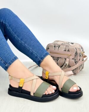 Canoa Perla Verde Taupe x Mostaza
