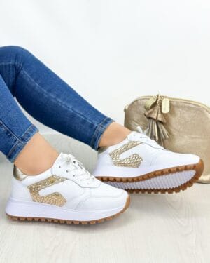 Tenis Lush Blanco x Dorado