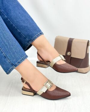 Tacón Marila Cafe x Dorado