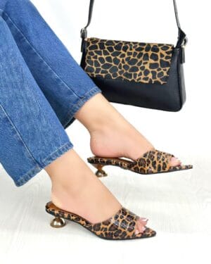 Tacón Ingrid Print Miel