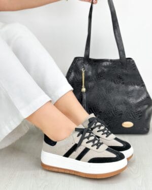 Tenis Dalia Beige x Negro