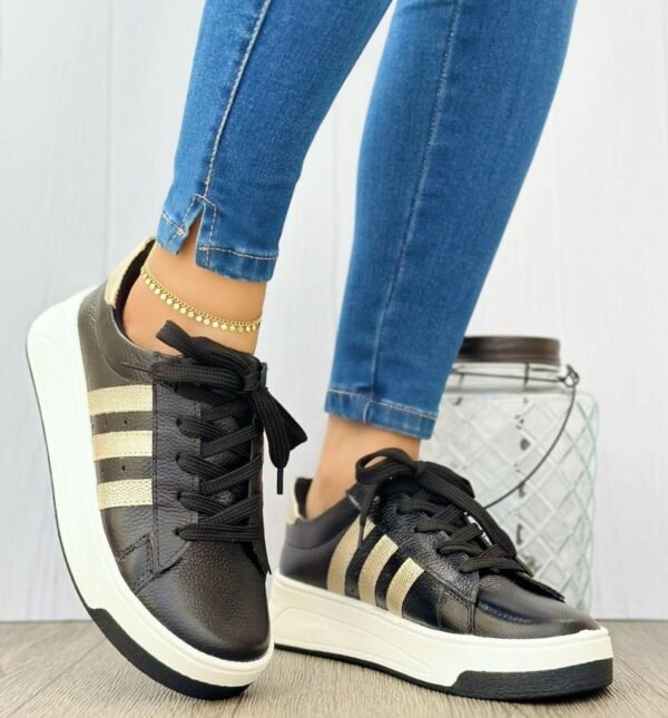 Tenis Aria Negro con Dorado - Imagen 3