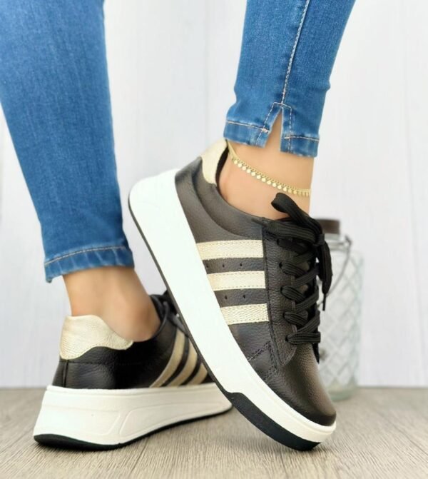 Tenis Aria Negro con Dorado - Imagen 2
