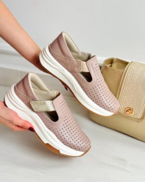 Tenis Nailea Taupe Dorado