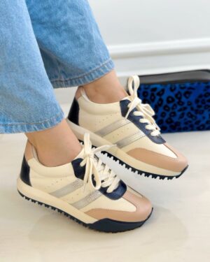 Tenis Selene Talco Azul Nude