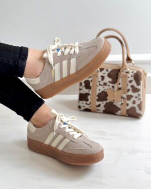 Tenis Olivia Carnaza Beige-Talco (Sambuca)