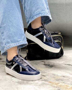 Tenis Blaze Charol Azul Plata