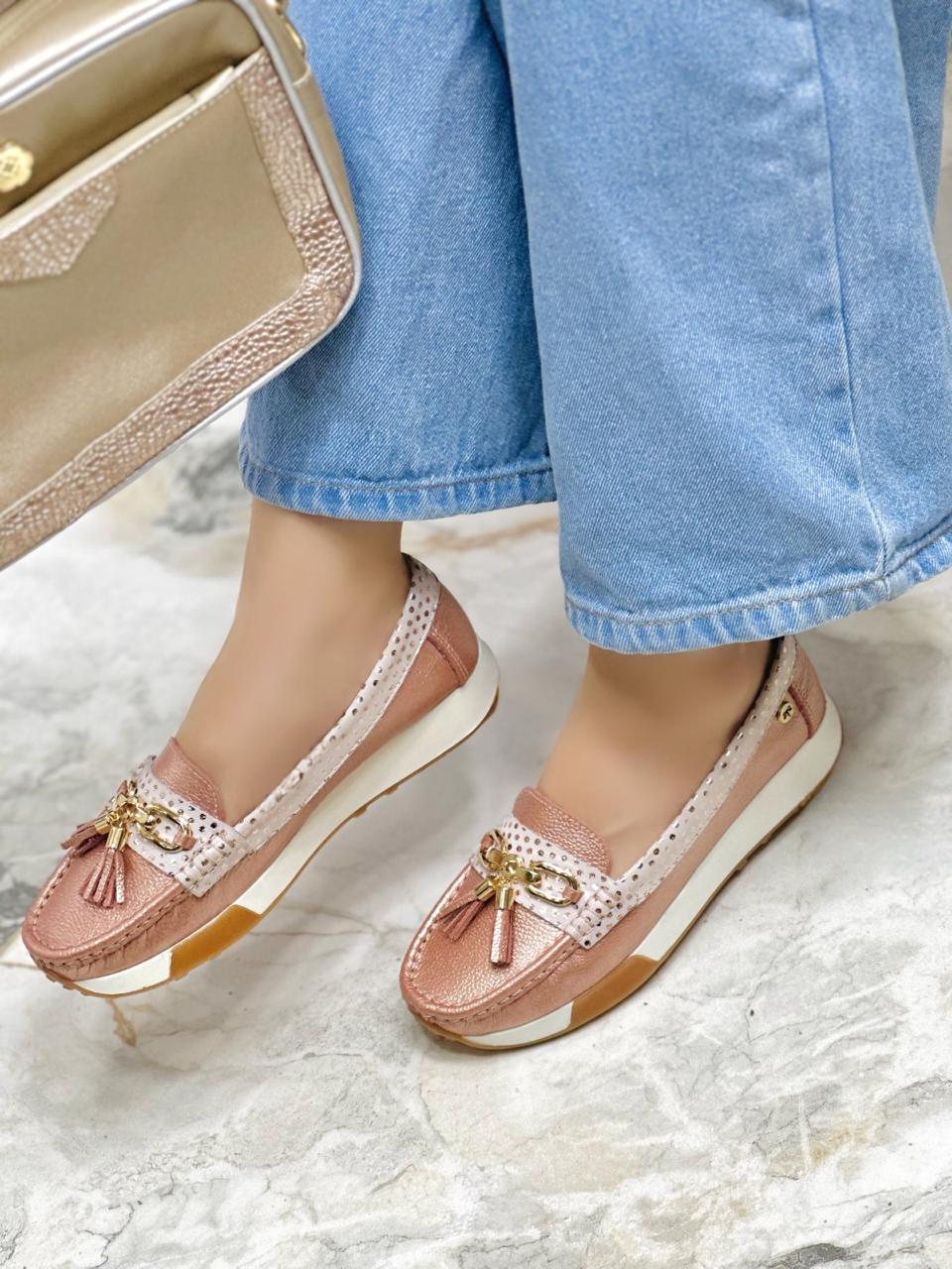 Mocasín Kate Oro Rosa - Imagen 2