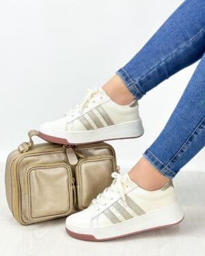 Tenis Aria Talco con Dorado