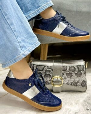 Tenis Maki Azul x Plateado