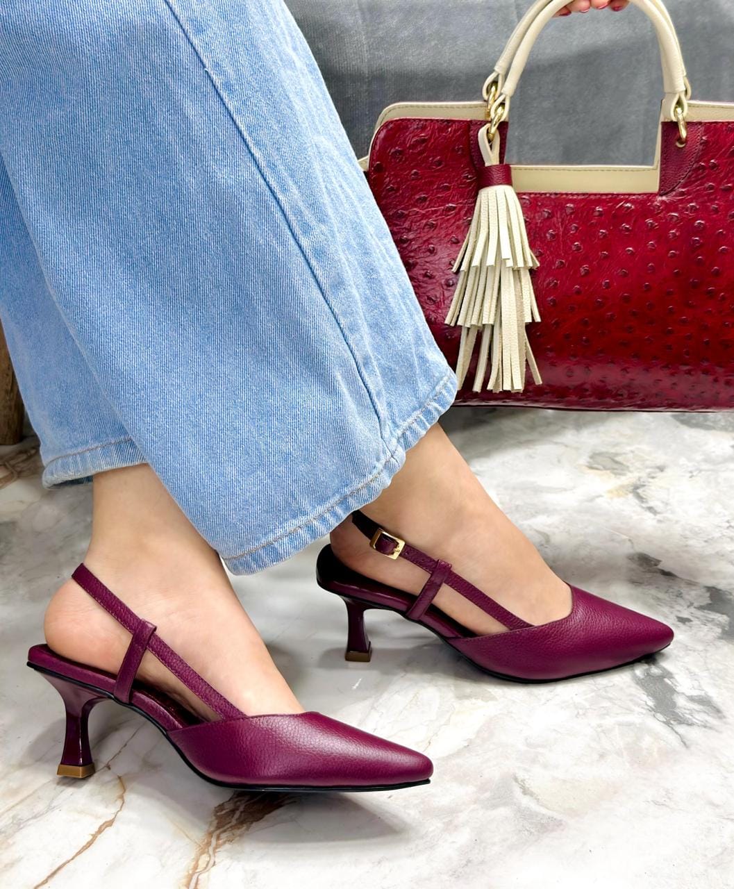 Tacón Kendry Vinotinto - Imagen 2