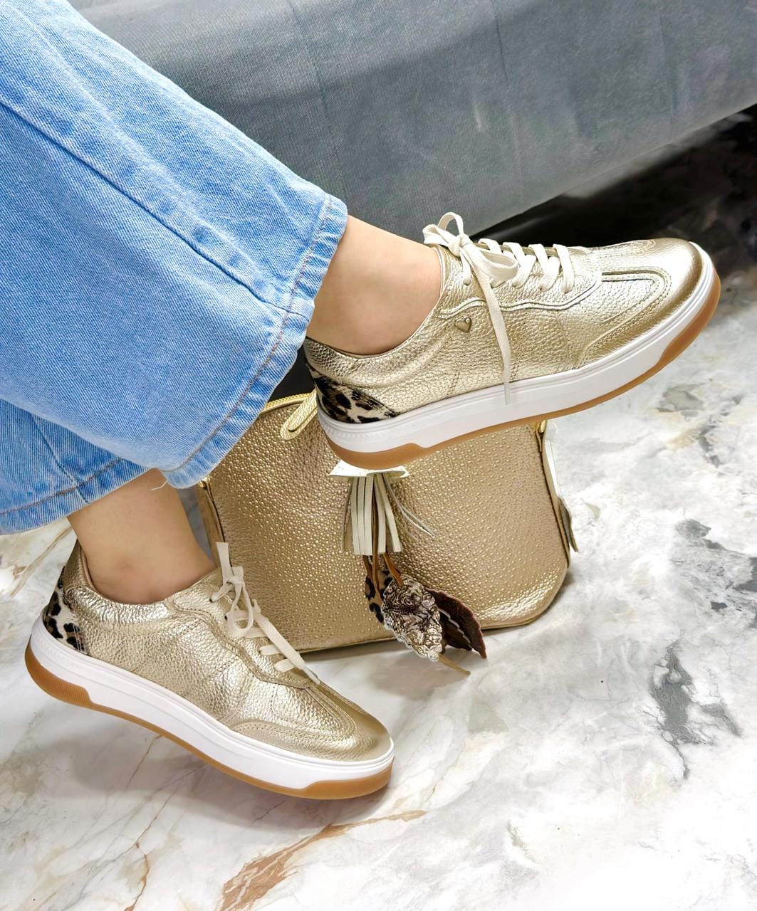 Tenis Colette Dorado x Print