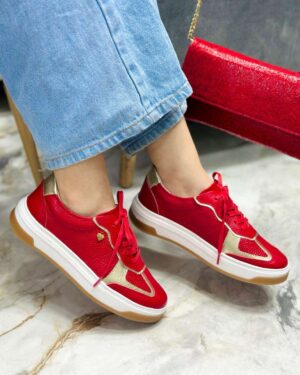 Tenis Colette Rojo x Dorado