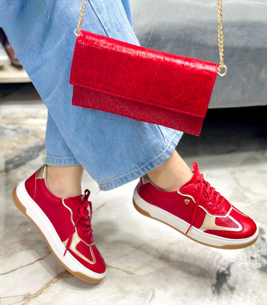 Tenis Colette Rojo x Dorado - Imagen 2