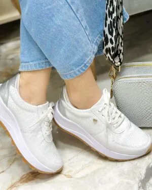 Tenis Elise Blanco x Plata