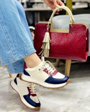 Tenis Damaris Talco x Rojo-Azul