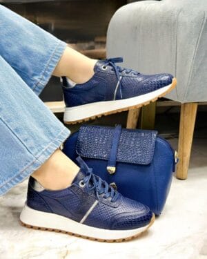 Tenis Astrid Azul x Plata