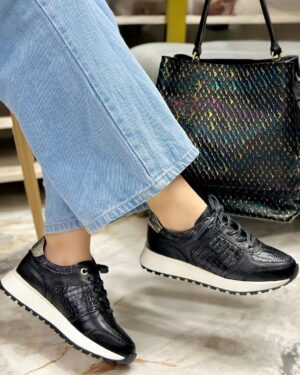 Tenis Coraline Negro x Plata