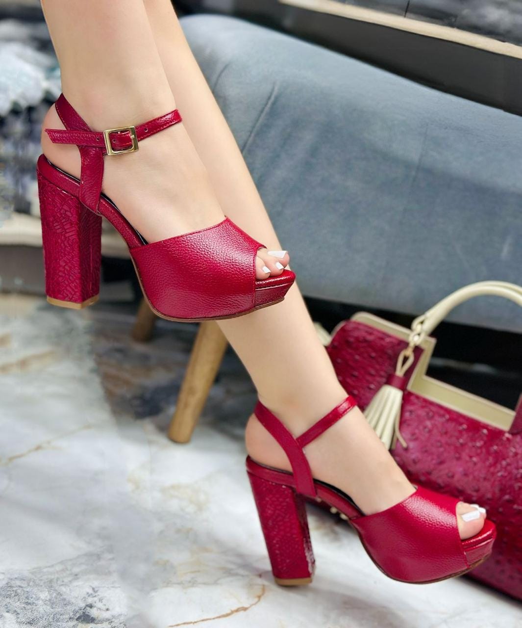 Tacón Adelyne Rojo - Imagen 2