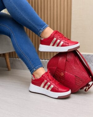 Tenis Sasha Rojo-Oro