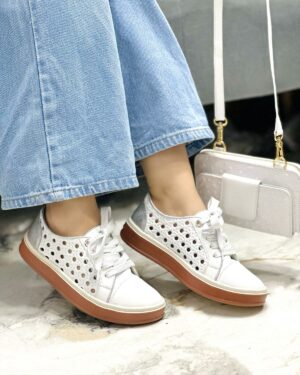 Tenis Hinata Blanco Plata