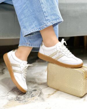 Tenis Amanda Blanco - Dorado