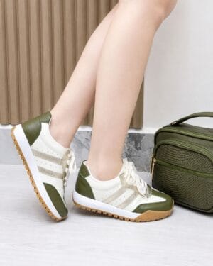Tenis Selene Talco Verde x Oro
