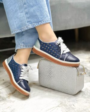 Tenis Hinata Azul x Plata