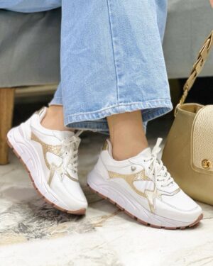 Tenis Dulce Blanco x Dorado