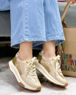 Tenis Cassie Dorado x Verde