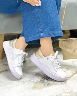 Tenis Avatar Blanco x Dorado