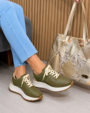 Tenis Elise Verde x Dorado