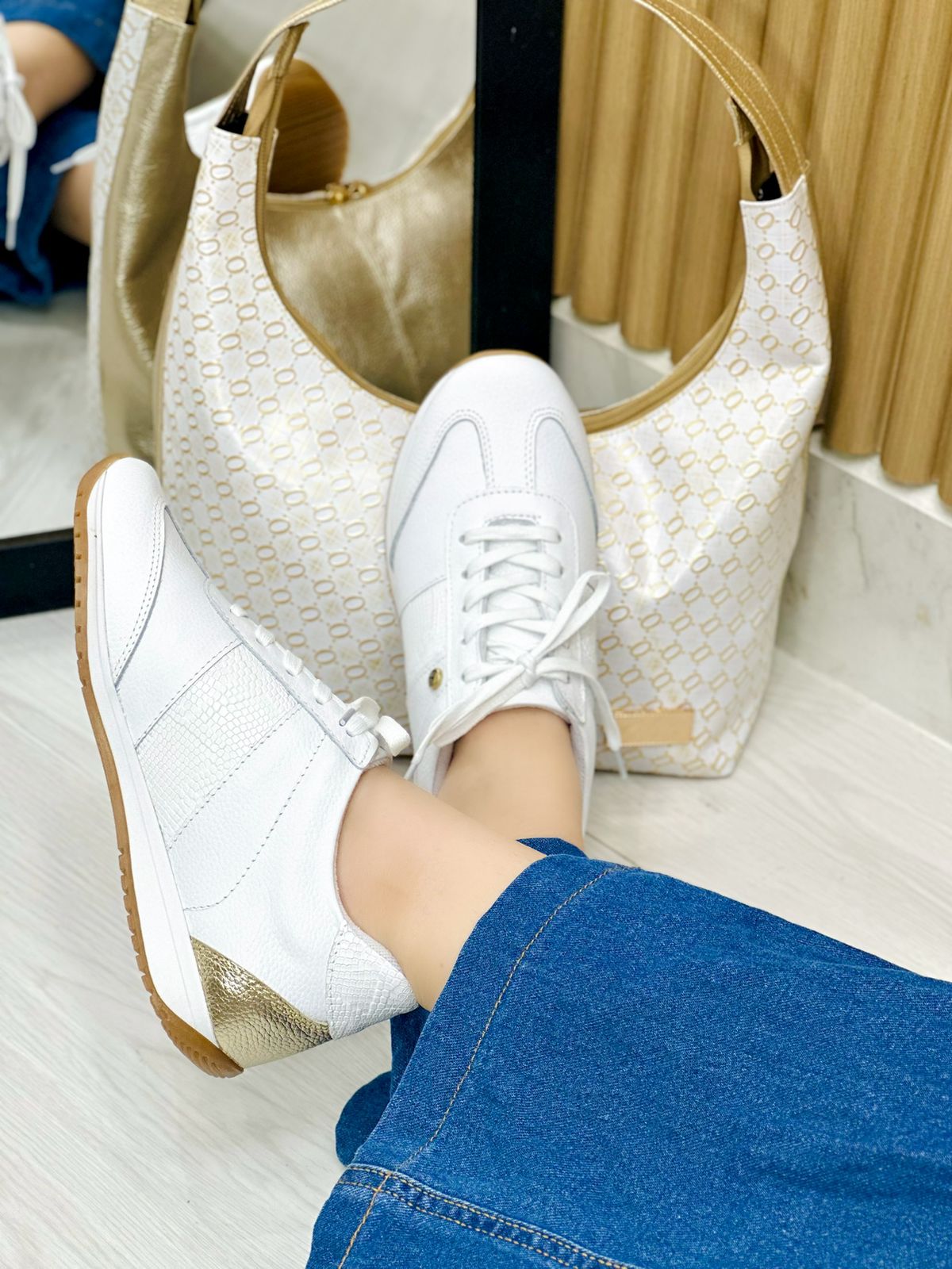 Tenis Nala Blanco x Dorado - Imagen 2