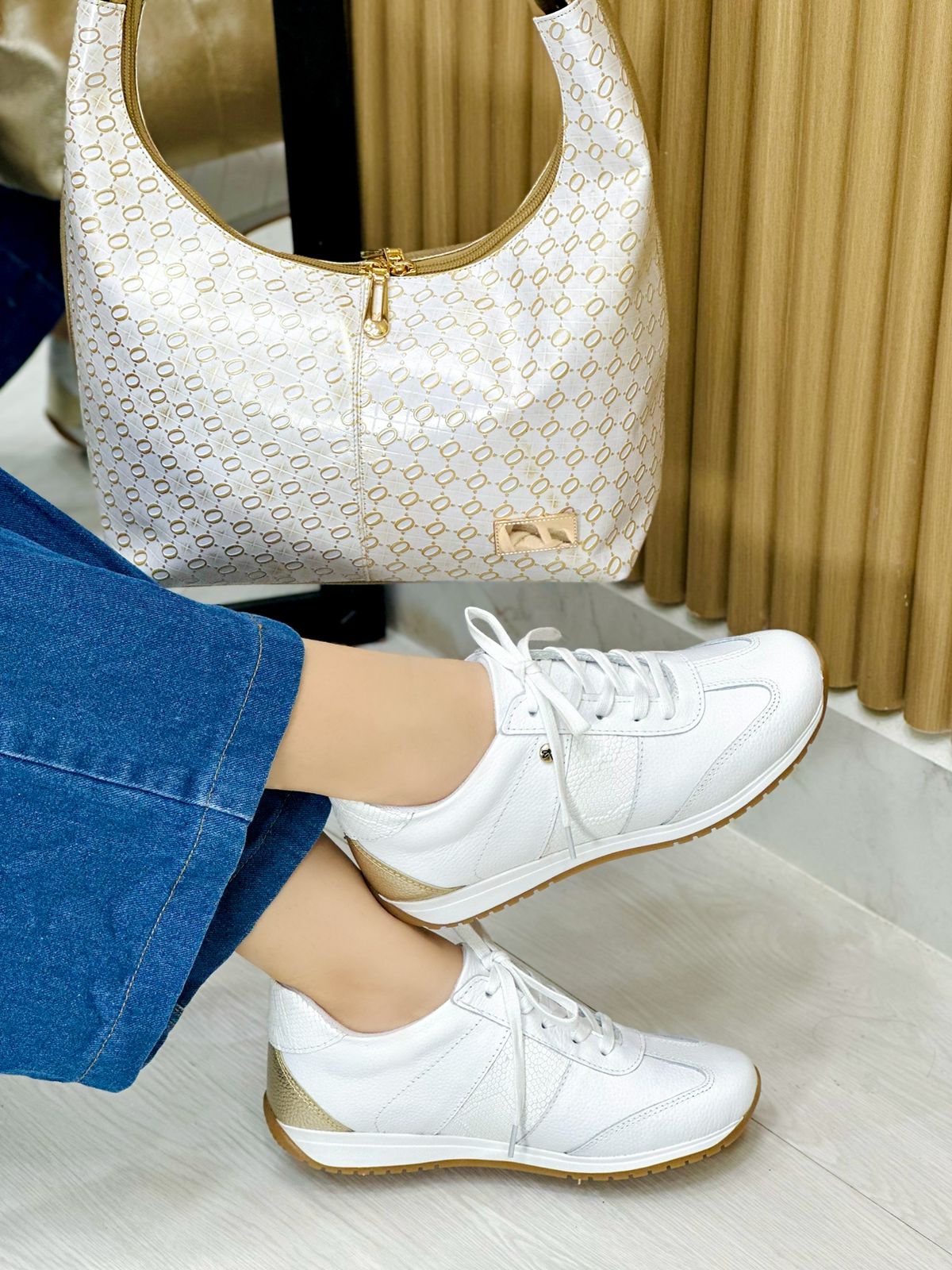 Tenis Nala Blanco x Dorado