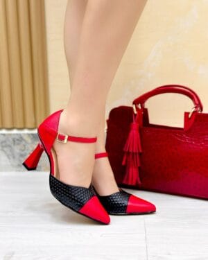 Tacón Amber Rojo-Negro