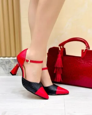 Tacón Amber Rojo-Negro