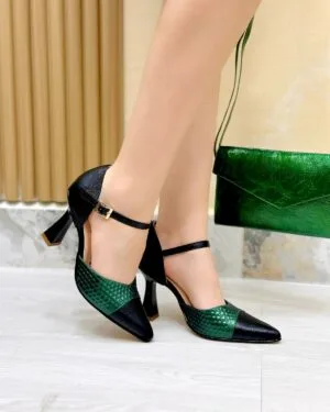 Tacón Amber Negro-Verde