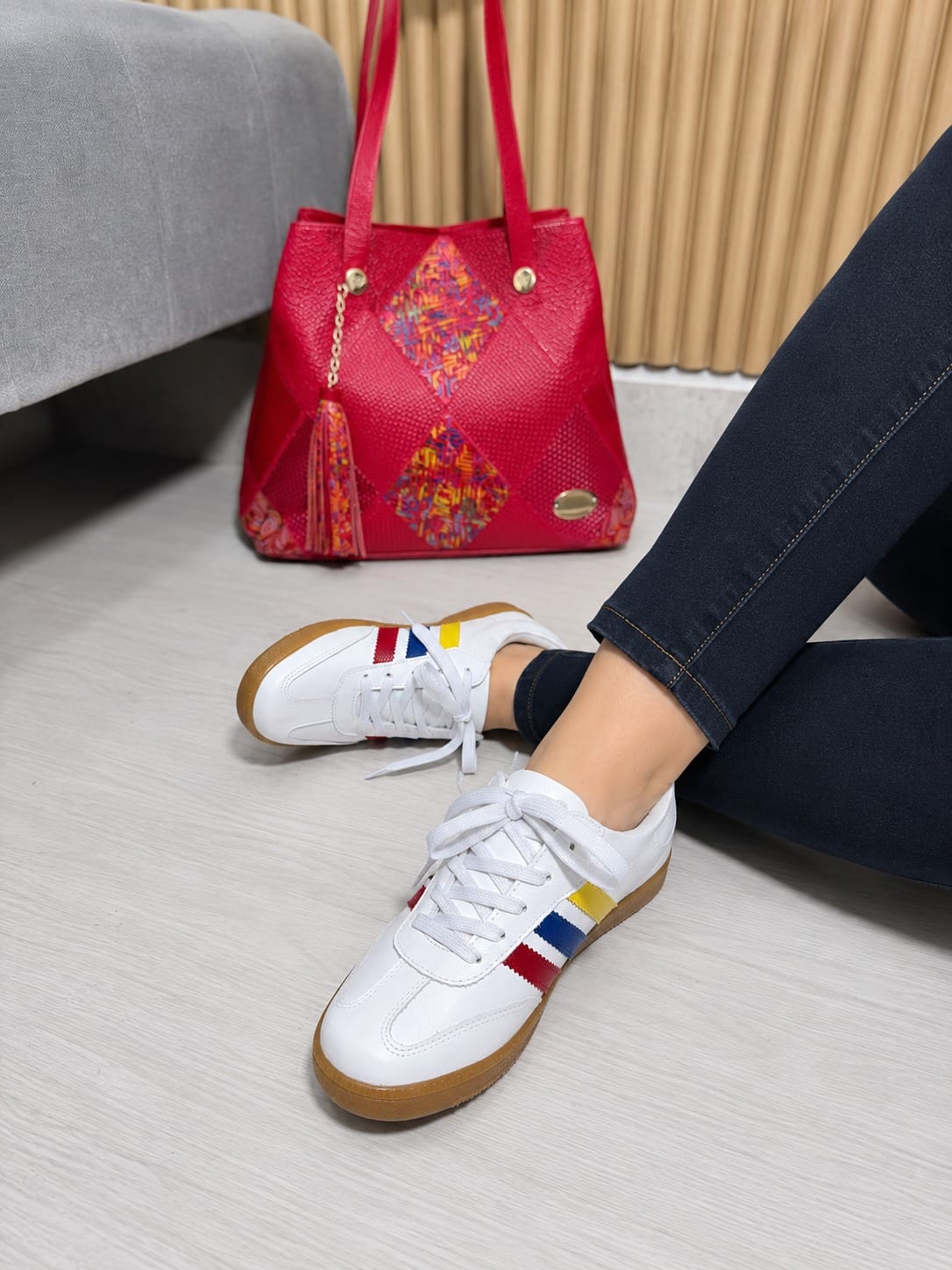 Tenis Strada Blanco x Tricolor - Imagen 4