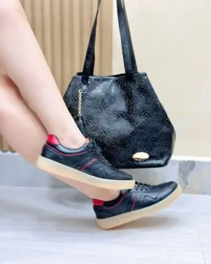 Tenis Greta Negro x Rojo