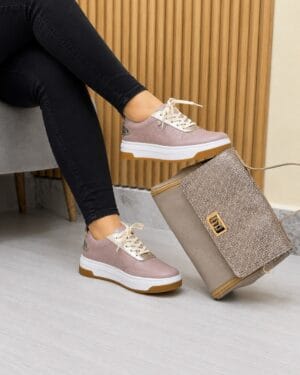 Tenis Anais Taupe x Oro