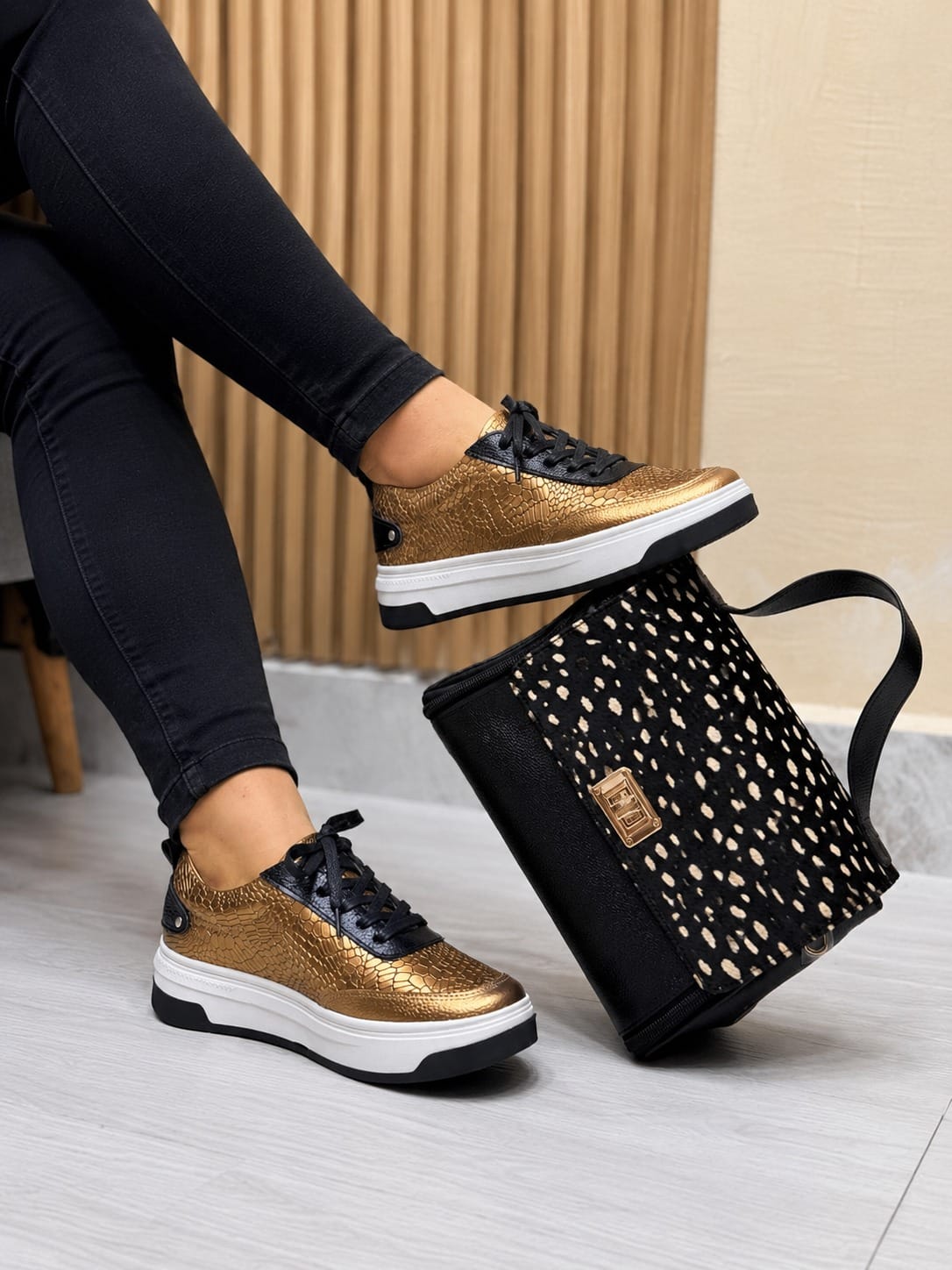 Tenis Anais Bronce x Negro