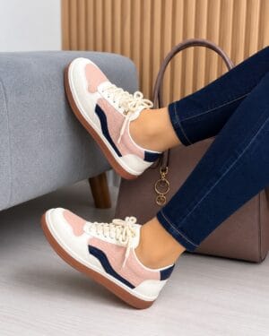 Tenis Riviera Talco Azul-Nude